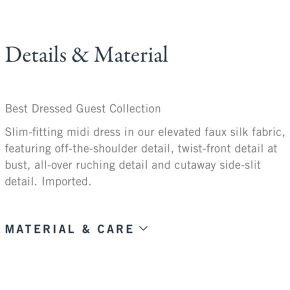 NWT Abercrombie & Fitch Off-The-Shoulder Ruched Black Side Slit Midi Dress Small - Picture 7 of 13